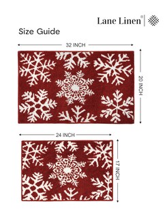 Foto 6 | Foto 6 | Alfombrillas De Baño Lane Linen Christmas De 2 Piezas Con Diseño De Copos De Nieve - Venta Internacional.