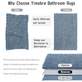 Foto 6 | Foto 6 | Alfombra de Baño Yimobra Larga Azul 112 x 61 cm Absorbente - Venta Internacional