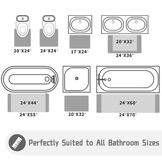 Foto 7 | Foto 7 | Alfombra de Baño Yimobra Larga Azul 112 x 61 cm Absorbente - Venta Internacional