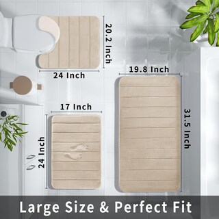 Foto 5 | Foto 5 | Juego de Tapetes de Baño Yimobra 3 Piezas Beige - Venta Internacional