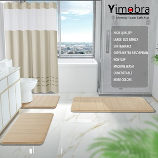 Foto 6 | Foto 6 | Juego de Tapetes de Baño Yimobra 3 Piezas Beige - Venta Internacional