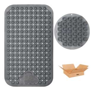 Foto 1 | Foto 1 | 2pcs Tapete Baño Belug Antideslizante Con Ventosa Gris