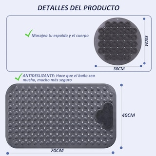 Foto 2 | Foto 2 | 2pcs Tapete Baño Belug Antideslizante Con Ventosa Gris