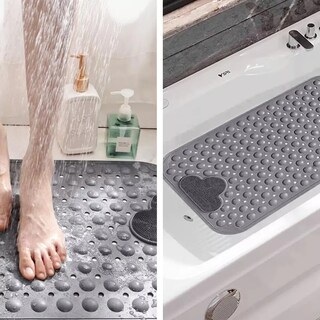 Foto 5 | Foto 5 | 2pcs Tapete Baño Belug Antideslizante Con Ventosa Gris