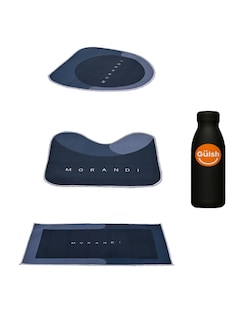 Foto 1 | Foto 1 | 3pz Tapete Baño Ultra Suave Alfombra Antidesliz Absorbente + Termo Gratis Güish