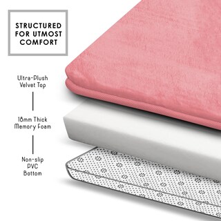 Foto 5 | Foto 5 | Juego De Alfombras De Baño Clara Clark Velvet Espuma Viscoelástica Rosa - Venta Internacional.