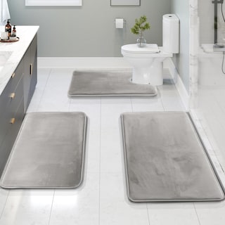 Foto 1 | Foto 1 | Juego De Alfombras De Baño Clara Clark  Espuma Viscoelástica  Plateadas - Venta Internacional.