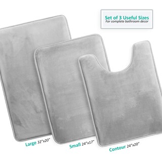 Foto 3 | Foto 3 | Juego De Alfombras De Baño Clara Clark  Espuma Viscoelástica  Plateadas - Venta Internacional.