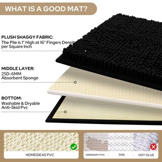 Foto 3 | Foto 3 | Alfombras De Baño Homeideas 3 Piezas Ultrasuaves Y Antideslizantes (negras) - Venta Internacional.