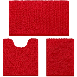 Foto 1 | Foto 1 | Alfombras De Baño Homeideas  3 Piezas  Ultrasuaves Y Antideslizantes (rojas) - Venta Internacional.