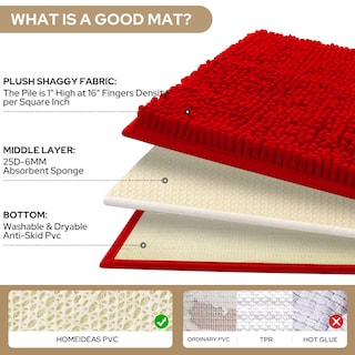 Foto 3 | Foto 3 | Alfombras De Baño Homeideas  3 Piezas  Ultrasuaves Y Antideslizantes (rojas) - Venta Internacional.
