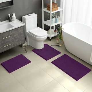 Foto 2 | Foto 2 | Alfombras De Baño Homeideas 3 Piezas Ultrasuaves Y Antideslizantes (color Morado) - Venta Internacional.