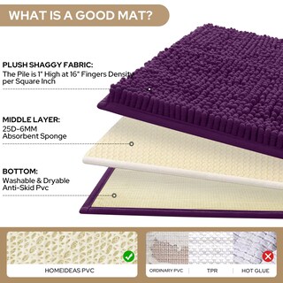 Foto 3 | Foto 3 | Alfombras De Baño Homeideas 3 Piezas Ultrasuaves Y Antideslizantes (color Morado) - Venta Internacional.
