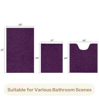Foto 5 | Foto 5 | Alfombras De Baño Homeideas 3 Piezas Ultrasuaves Y Antideslizantes (color Morado) - Venta Internacional.