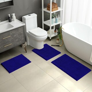 Foto 2 | Foto 2 | Alfombras De Baño Homeideas 3 Piezas Ultrasuaves Y Antideslizantes (azul) - Venta Internacional.