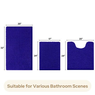 Foto 5 | Foto 5 | Alfombras De Baño Homeideas 3 Piezas Ultrasuaves Y Antideslizantes (azul) - Venta Internacional.