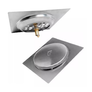 Foto 1 | Foto 1 | Coladera Regadera Pie Push De Acero Inoxidable Lujo 15x15cm Plata