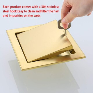 Foto 6 | Foto 6 | Desagüe De Ducha Random, Oro Cepillado, 15 Cm, Acero Inoxidable Sus304 - Venta Internacional.
