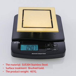 Foto 7 | Foto 7 | Desagüe De Ducha Random, Oro Cepillado, 15 Cm, Acero Inoxidable Sus304 - Venta Internacional.