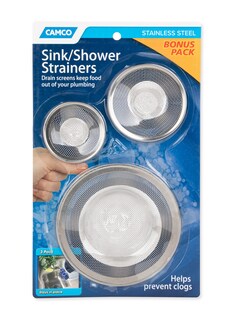 Foto 6 | Foto 6 | Coladores De Desagüe Camco Para Lavabo Y Ducha, Paquete De 3 Unidades, Acero Inoxidable - Venta Internacional.