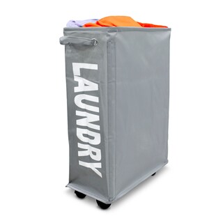 Foto 1 | Foto 1 | Cesto de Lavandería Andromeda Inc color Gris para Ropa Sucia Plegable con Ruedas
