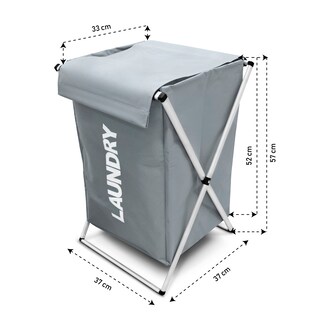 Foto 3 | Foto 3 | Cesto De Lavandería Para Ropa Sucia Organizador Plegable Andromeda Inc color Gris