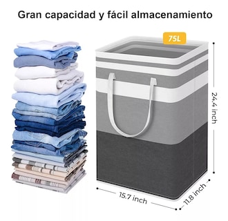 Foto 2 | Foto 2 | Cesto de Ropa Belug color Gris 2 Piezas
