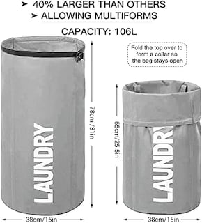 Foto 3 | Foto 3 | Venta Internacional- Bolsa para Lavandería Plegable Extra Grande Duradera y Resistente al Agua
