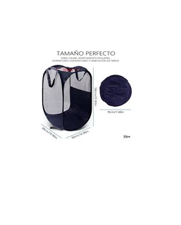 Foto 2 | Foto 2 | Cesta Plegable para Ropa Sucia 2 Piezas Azules
