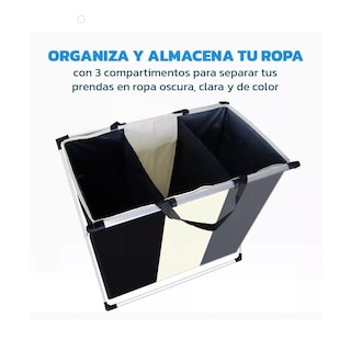 Foto 3 | Foto 3 | Cesto De Ropa Plegable 3 Compartimientos Eo Safe Imports Esi-17671 Multicolor
