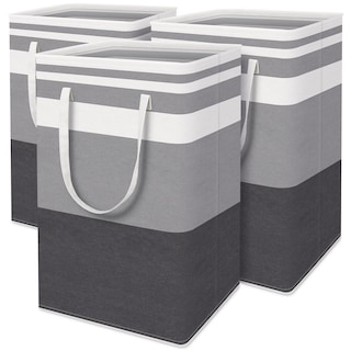 Foto 1 | Foto 1 | Cesto De Ropa Sucia Homehacks, Paquete De 3 Unidades, 75 L, Impermeable, Gris - Venta Internacional.