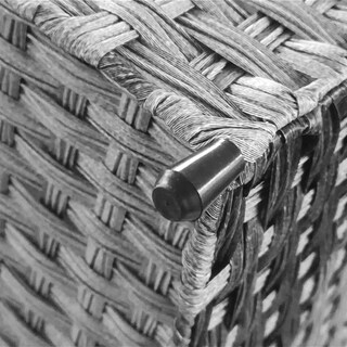Foto 5 | Foto 5 | Cesto De Lavandería De Ratán Sintético Mu:4life 110l-2divi-go Gris Oscuro Con Bolsa Dividida Y Tapa Plegable