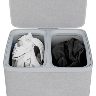 Foto 3 | Foto 3 | Cesto De Ropa Sucia Con Tapa Mu:4life 6h-201-e Gris Claro Plegable De 100l Con 2 Bolsas Extraíbles