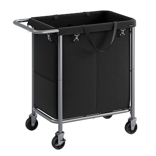Foto 1 | Foto 1 | Cesta De Lavandería Songmics Rolling 140 L Con Ruedas Y 2 Secciones - Venta Internacional.