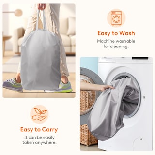 Foto 5 | Foto 5 | Cesto De Ropa Lifewit De 100 Litros Con Tapa Y Bolsa Extraíble, Color Gris Claro - Venta Internacional.
