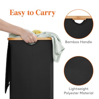 Foto 6 | Foto 6 | Cesto De Ropa Lifewit De 100 Litros Con Tapa Y Bolsa Extraíble, Color Negro - Venta Internacional.