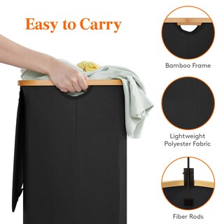 Foto 3 | Foto 3 | Cesto De Ropa Lifewit De 150 Litros Con Tapa Y Bolsas Extraíbles, Color Negro - Venta Internacional.