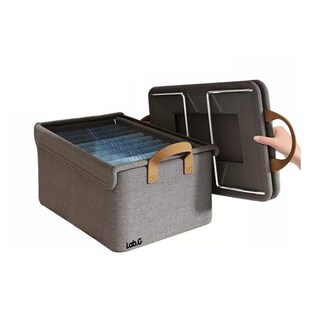 Foto 1 | Foto 1 | Cajas Organizadoras De Tela Con Tapa Y Soporte De Acero Lab.g 2pcs Café Oscuro