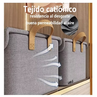 Foto 2 | Foto 2 | Cajas Organizadoras De Tela Con Tapa Y Soporte De Acero Lab.g 2pcs Café Oscuro