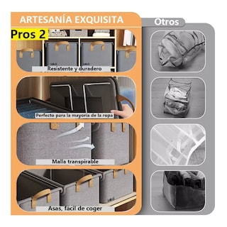 Foto 3 | Foto 3 | Cajas Organizadoras De Tela Con Tapa Y Soporte De Acero Lab.g 2pcs Café Oscuro
