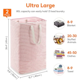 Foto 4 | Foto 4 | Cesto de Ropa Lifewit 2 Unidades Piezas Rosas - Venta Internacional