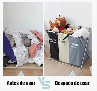 Foto 4 | Foto 4 | Cesto de Ropa Arizona Plegable con 3 Secciones