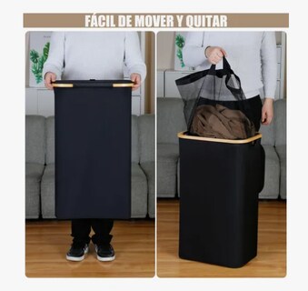 Foto 2 | Foto 2 | Cesto para Ropa Plegable Negro