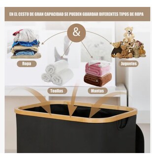 Foto 3 | Foto 3 | Cesto para Ropa Plegable Negro