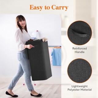 Foto 6 | Foto 6 | Cesta De Lavandería Lifewit De 100 Litros Con Tapa, Asas Y Bolsa Extraíble - Venta Internacional.