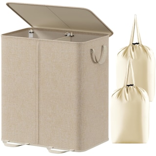 Foto 1 | Foto 1 | Cesto De Ropa Lifewit Doble Con Tapa Y Bolsas Extraíbles, 155 L - Venta Internacional.