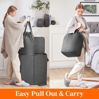 Foto 4 | Foto 4 | Cesto De Ropa Lifewit Doble Con Tapa Y 2 Bolsas, 155 L, Color Negro - Venta Internacional.