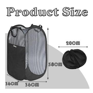 Foto 4 | Foto 4 | Cesta Plegable De Malla Para Ropa Sucia Organizador Belug, Negro