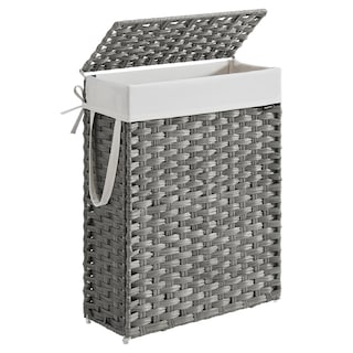 Foto 1 | Foto 1 | Cesto De Ropa Songmics Slim Con Tapa De Ratán, 55 L, Gris Tórtola - Venta Internacional.
