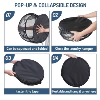 Foto 4 | Foto 4 | Cesta Plegable De Malla Para Ropa Sucia Organizador 75 L Lab.g, Negro
